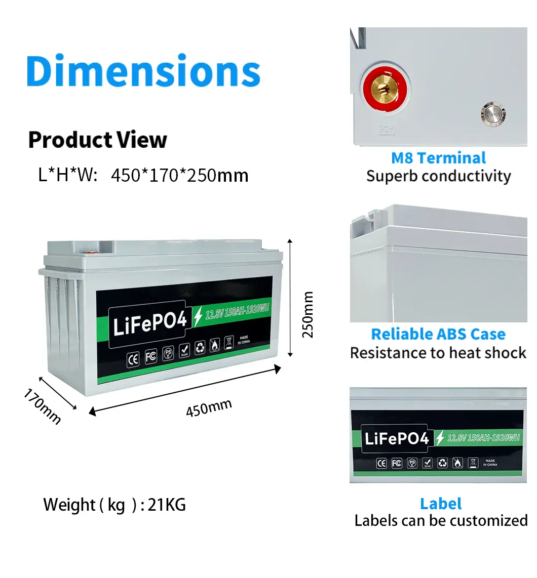 12.8V 150AH Storage Lithium Ion Battery For Scooter - Image 2