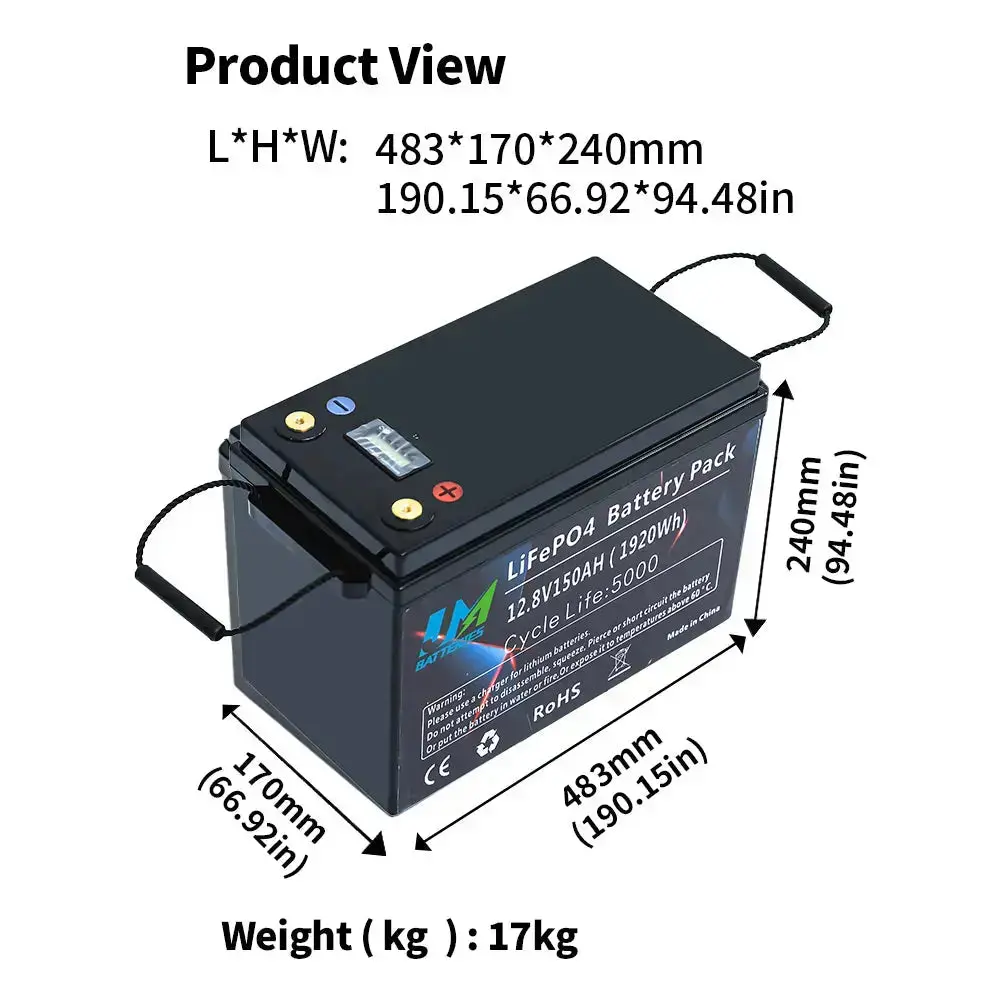 12.8V 150AH Solar Energy Storage LiFePO4 Power Batteries - Image 3