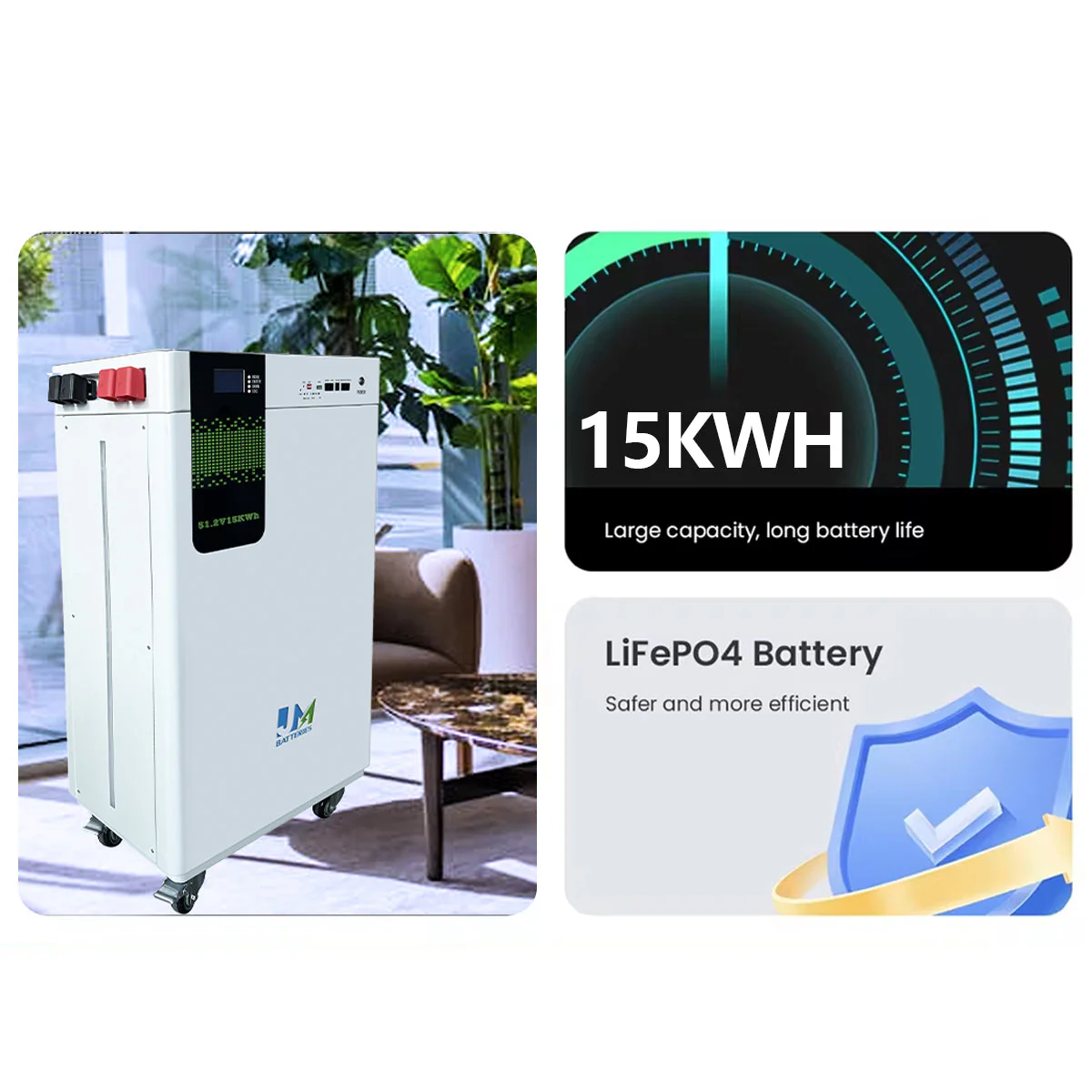 15kwh LiFePO4 Battery Portable Power System 48V 51.2V 300ah Lithium Ion Battery Home Energy Storage System - Image 7