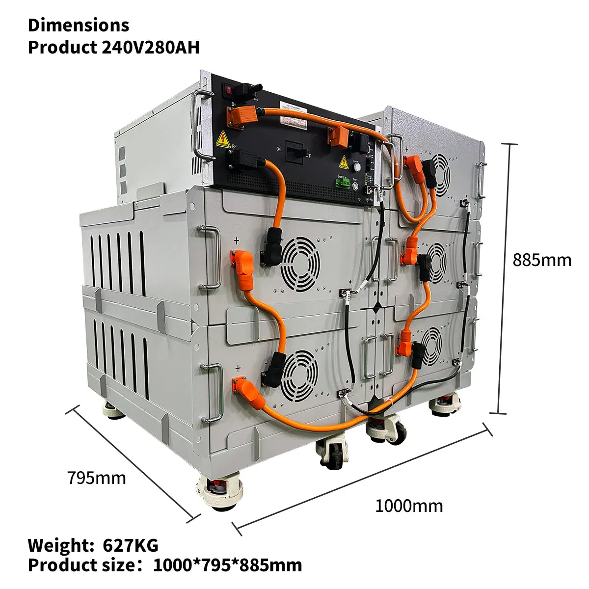 240V 280AH 67.2KWH High Voltage Lithium Power Battery - Image 2