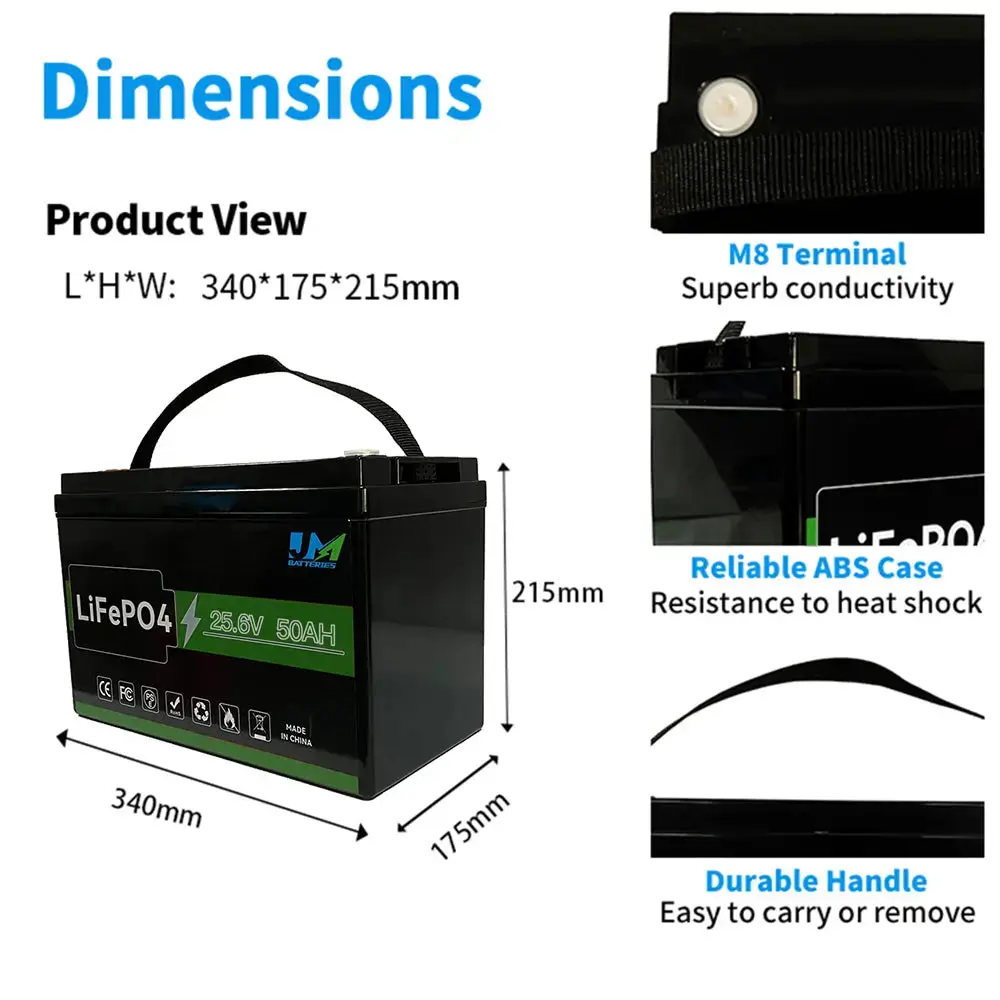 25.6V 50AH 1.28KWH Electric Scooter Lithium Ion Battery - Image 2