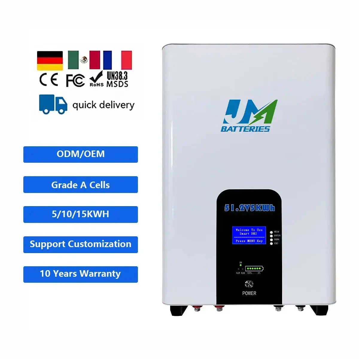 51.2V 100AH 5KWH Wall Mounted Home Battery - Image 2