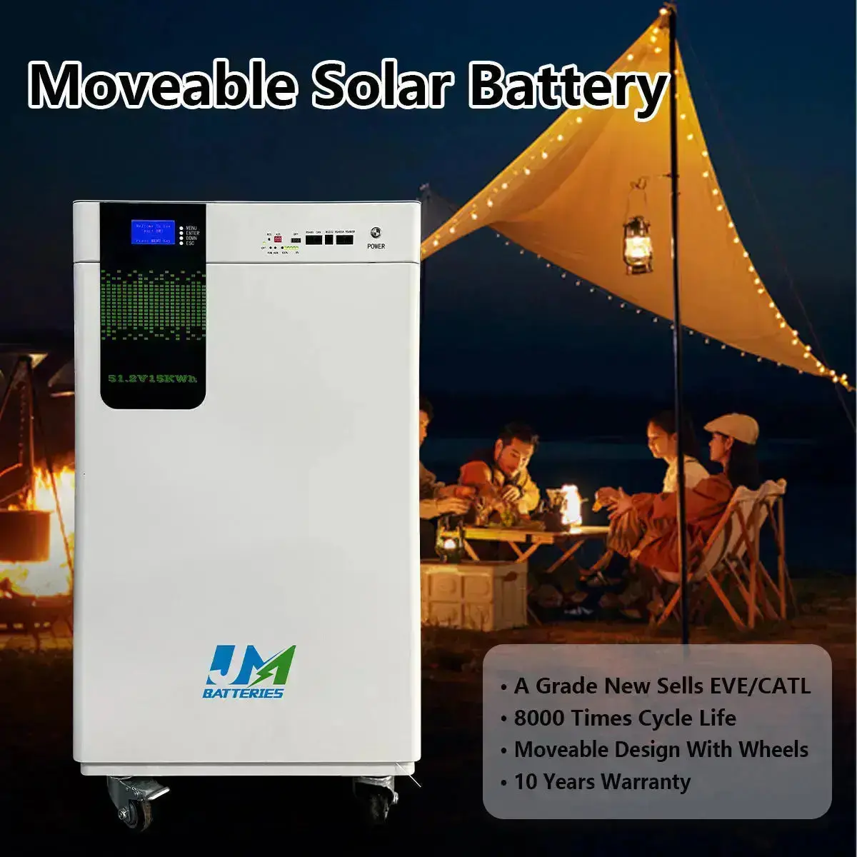 51.2V 200AH 300AH Movable LiFePO4 Battery Pack off-Grid Solar Power Battery - Image 4