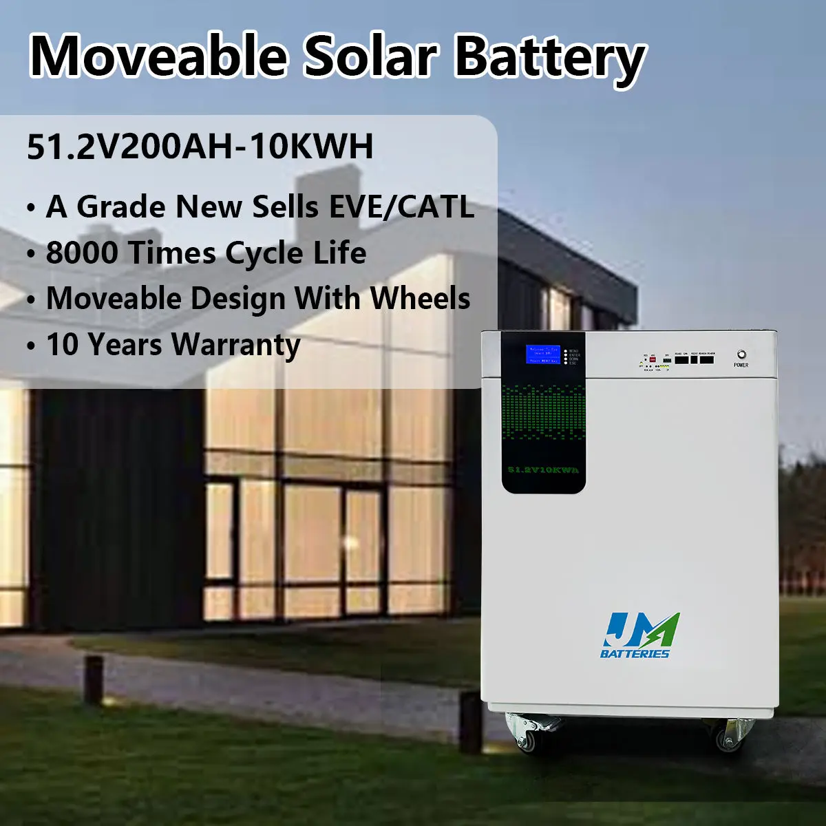 51.2V 200AH 10KW Mobile Battery For Energy Storage Home System - Image 2