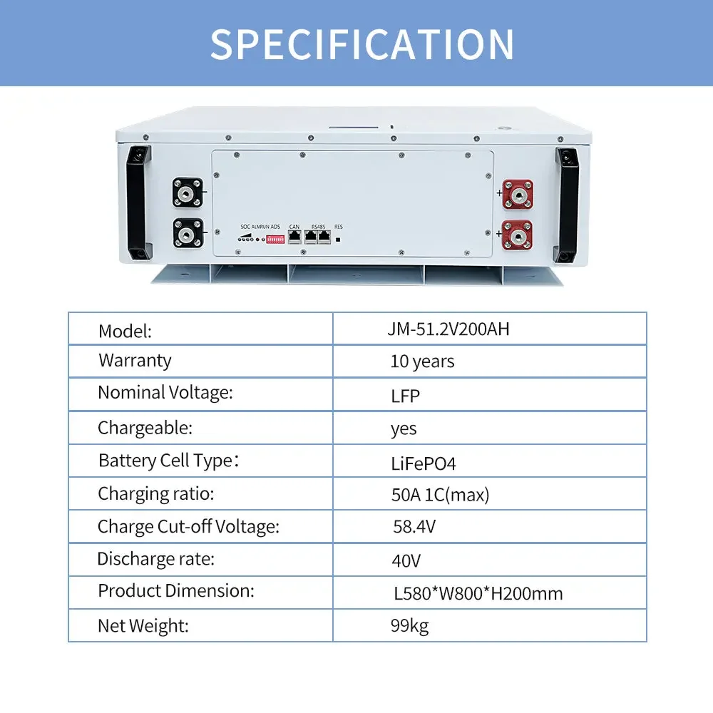 51.2V 200AH Wall Mounted Battery - Image 5