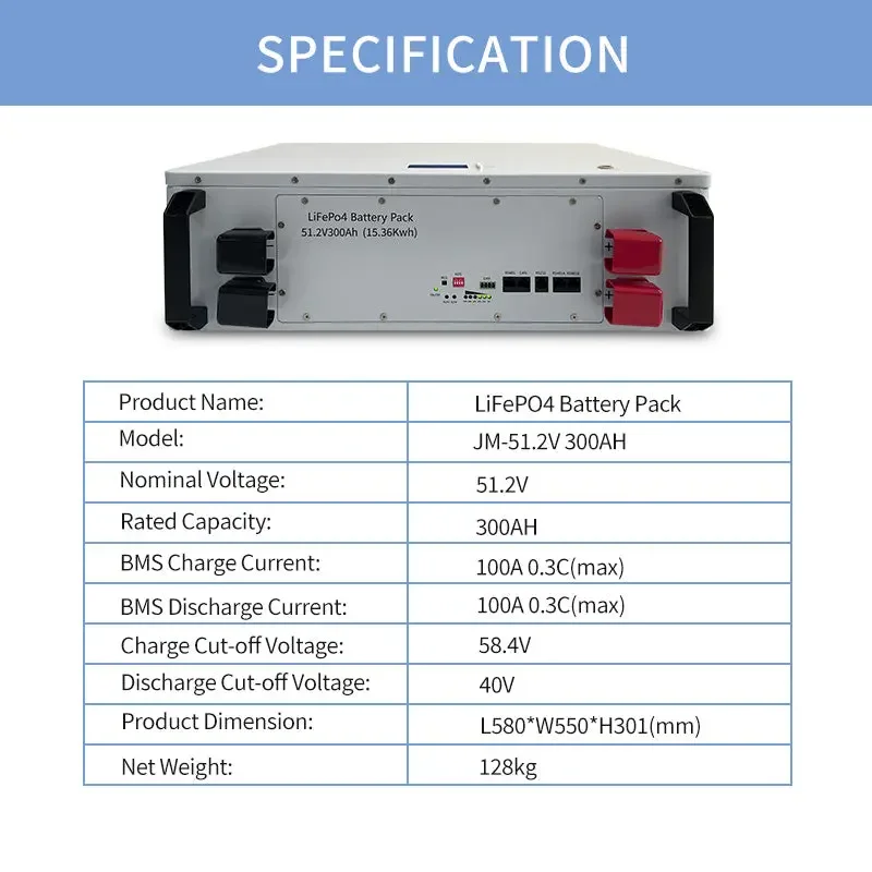 51.2V 300AH Wall Mounted Battery Lifepo4 Battery - Image 6