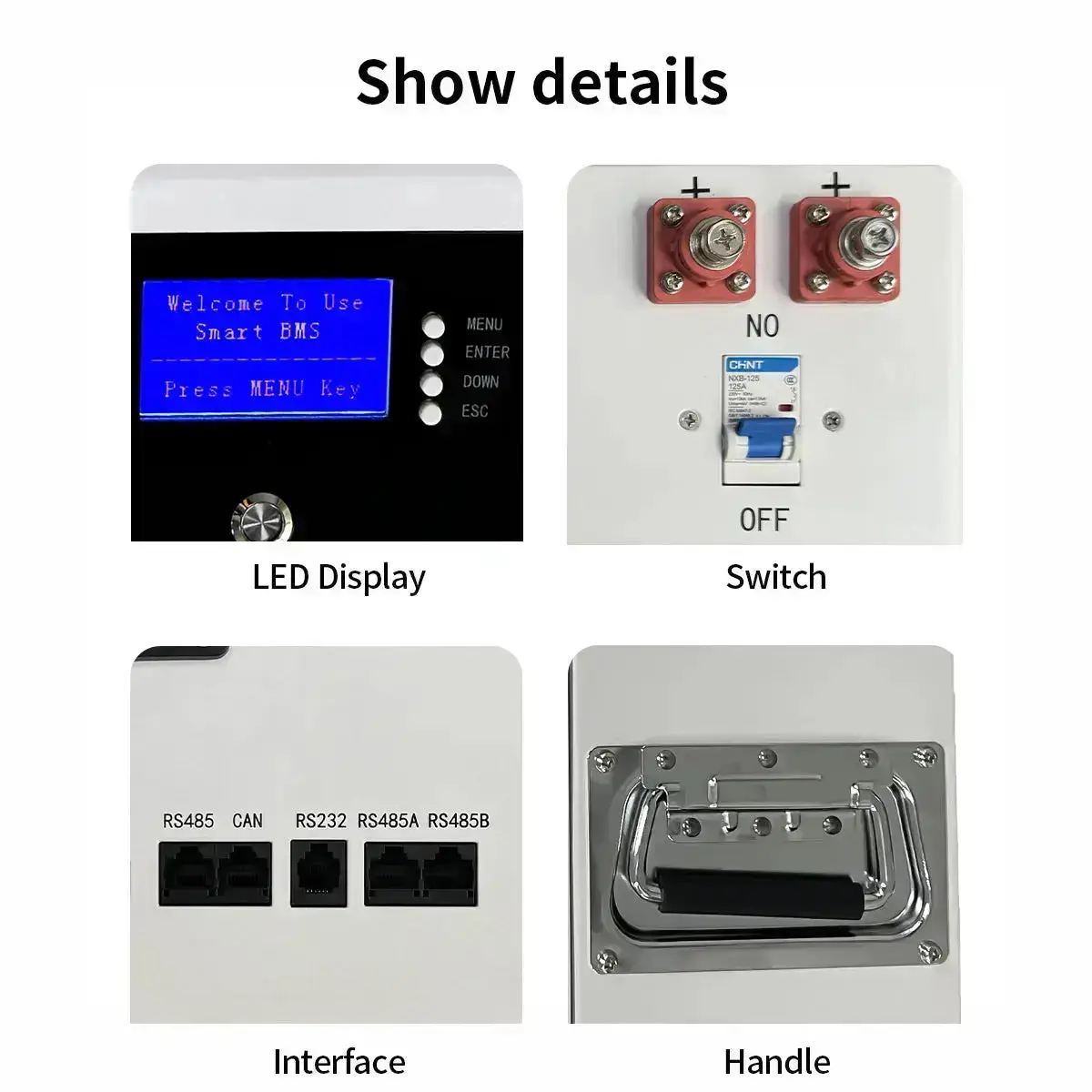 51.2V 48V 100AH 200AH Rectangular Wall Mounted Battery - Image 5
