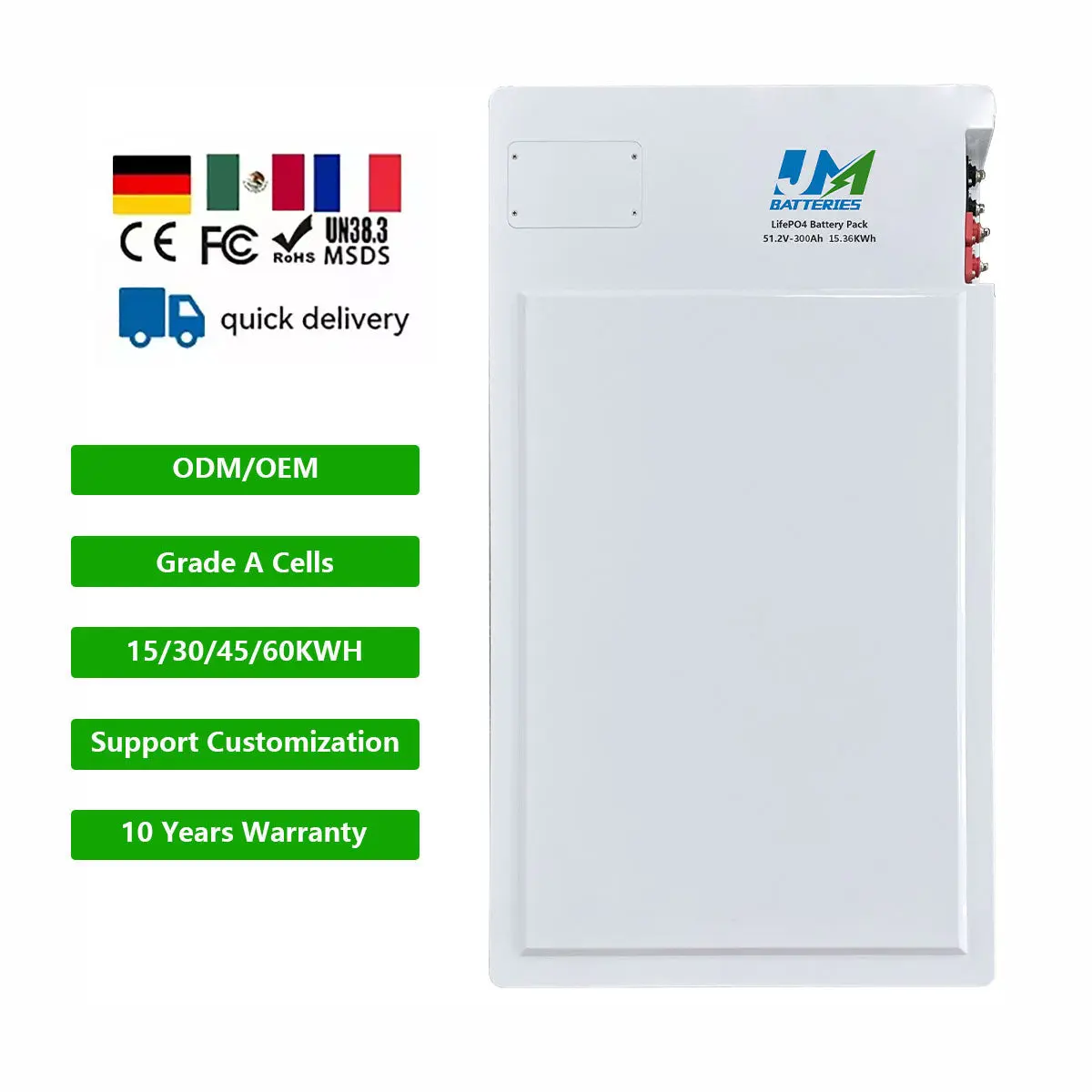 51.2V 300ah 600ah 900ah 1200ah Stackable Powerwall Battery - Image 3