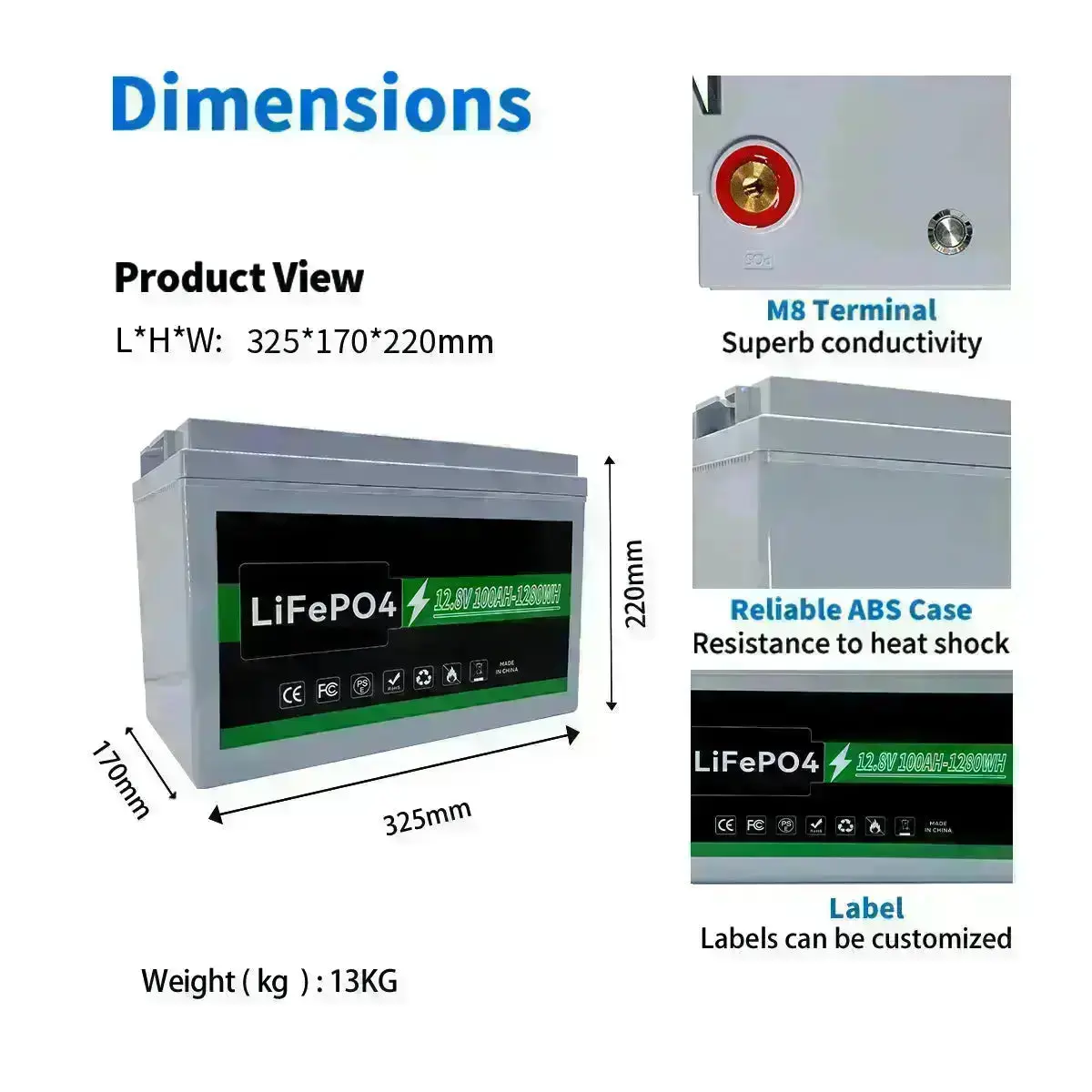 12.8V 100AH 150Ah 200Ah Energy Storage System Lithium-Ion Batteries Solar System Battery - Image 3