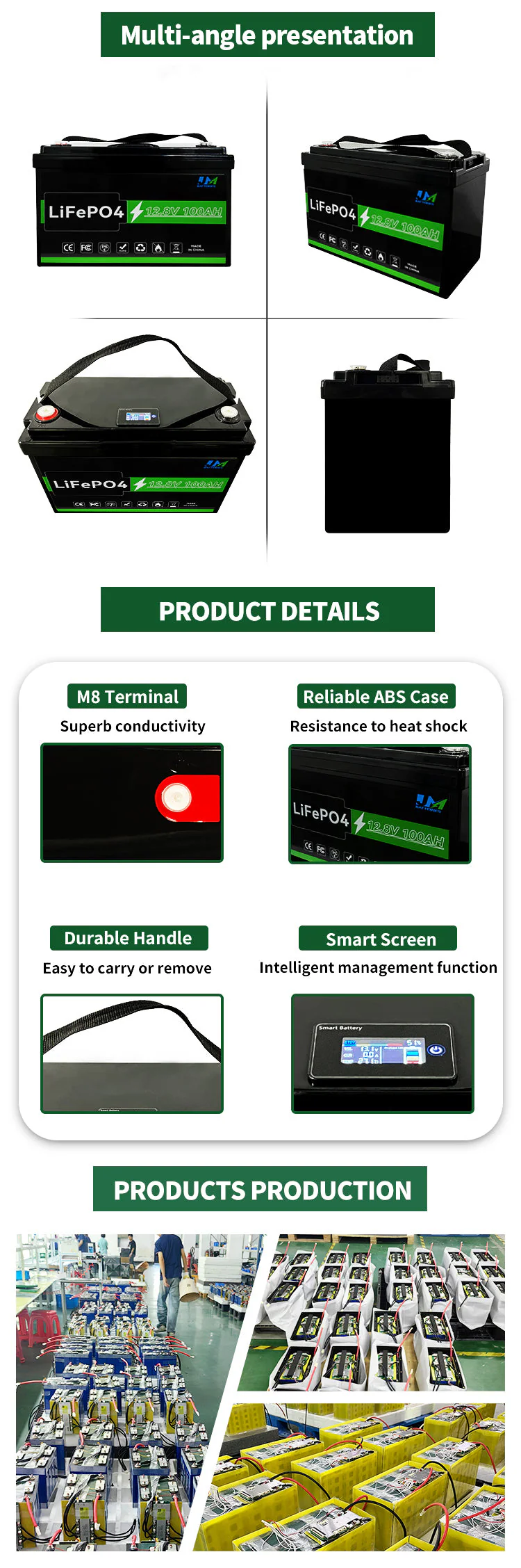 JM 12v 100ah lithium ion  battery 12.8v 100ah lifepo4 battery pack - Image 4
