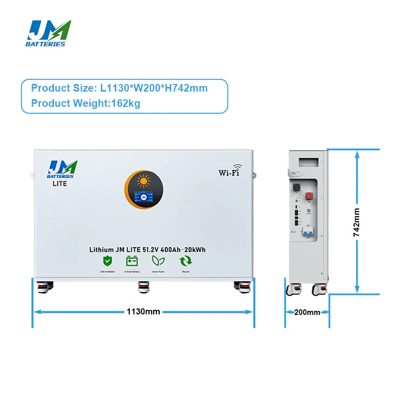 JM 20kWh Battery 48V 400ah Lithium Battery 20 kWh Lifepo4 for Solar Home System - Image 5