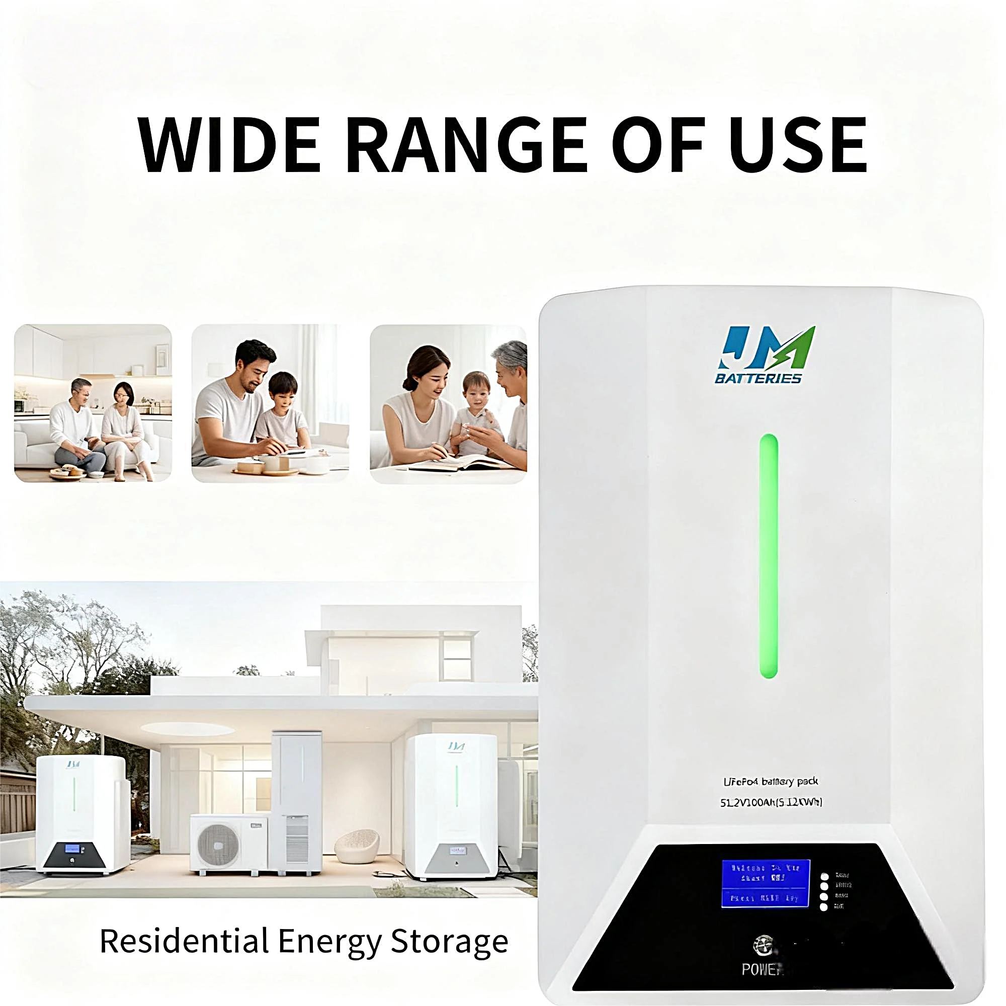 JM 48V 51.2V Powerwall Home Battery 100ah 200ah 15Kwh lifepo4 lithium battery - Image 3