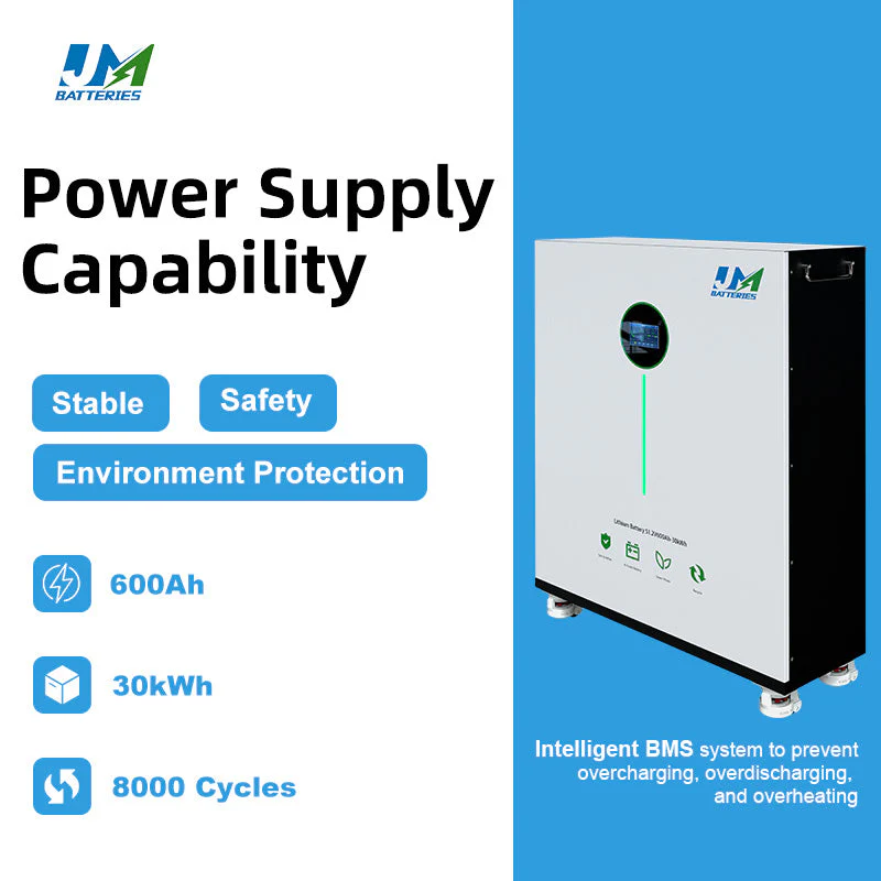 JM Energy New Arrival 30kwh 51.2V 48V 600ah Lithium Ion Battery for Home Energy Storage and Solar System - Image 6