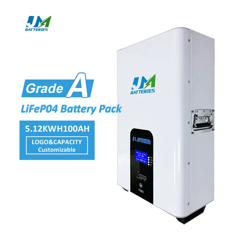 JM 48V 51.2V 100AH 200AH 5.12KWH 10KW Power Wall LiFePO4 Lithium Deep Cycle Battery Built-in 100A BMS Power Wall Solution Home Energy Backup - Image 5