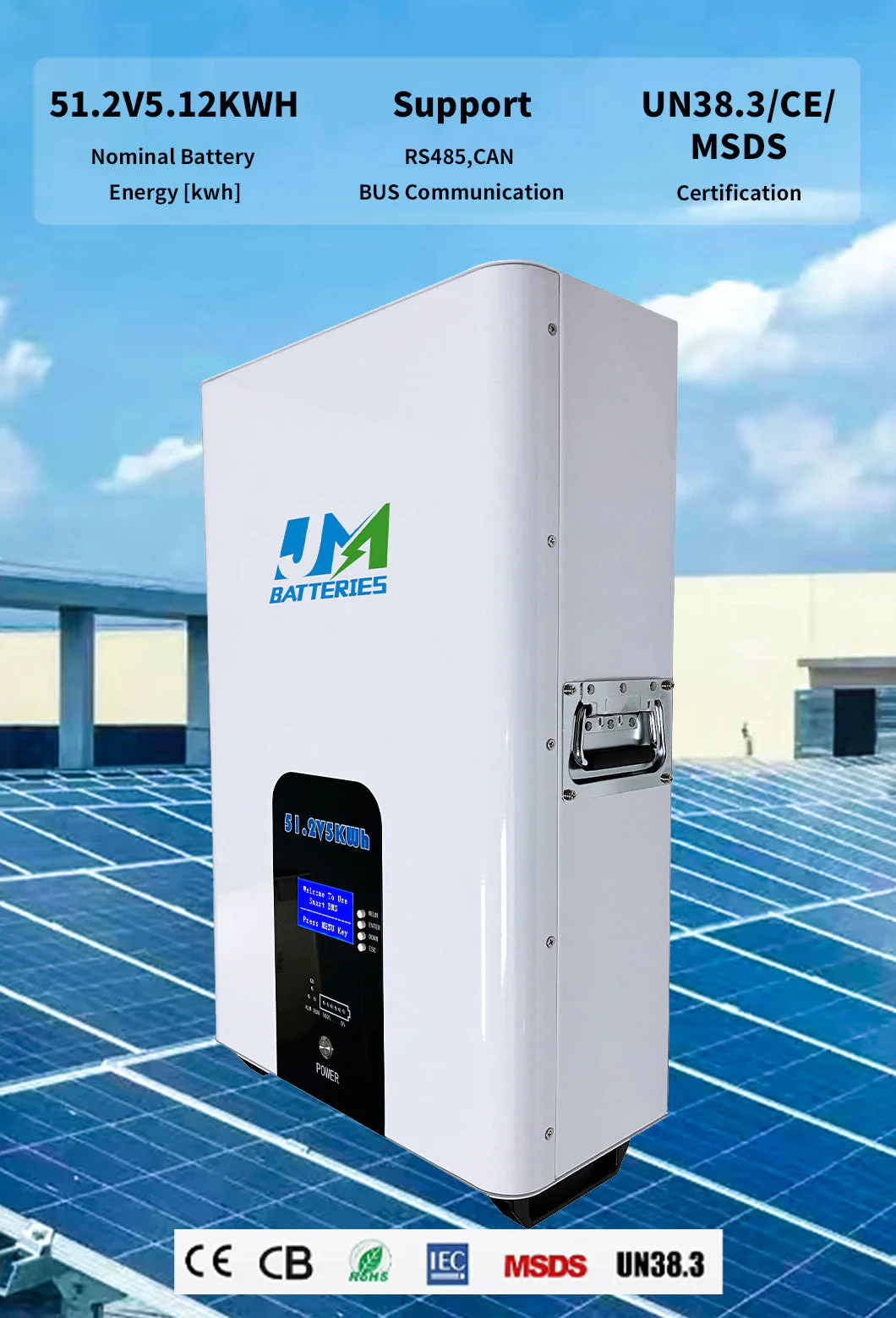 Jm Exported Good Quality 6000 Cycles Wall Mounted LiFePO4 Home Powerwall Battery 48V 51.2V 100ah 5kwh Power Wall for Household Energy Storage Lithium Battery - Image 3