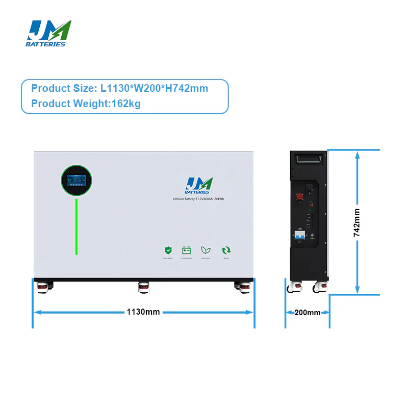 JM Rechargeable Deep Cycle LiFePO4 Lithium Battery 48 Volt 400Ah 20kWh for Solar Panel Off Grid Energy Storage - Image 3