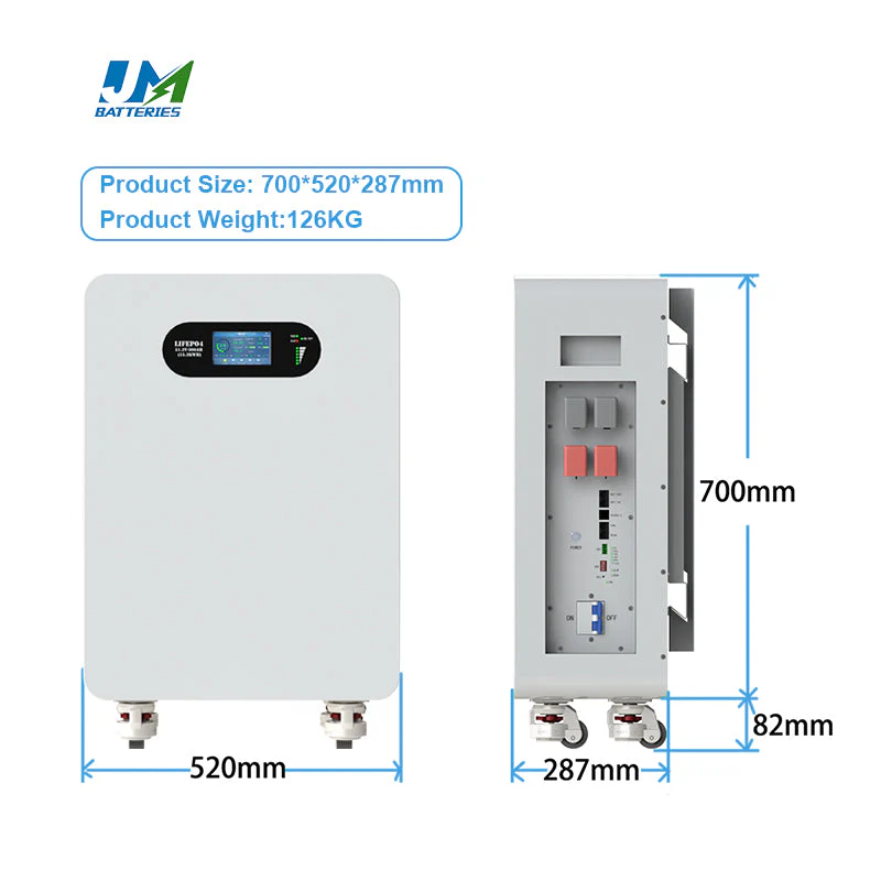 JM Li-ion Wall-Mounted 300Ah Lithium Solar Battery 15kWh Floor Mounted Lifepo4 Battery Mobile 51.2V Home Energy Storage System - Image 3