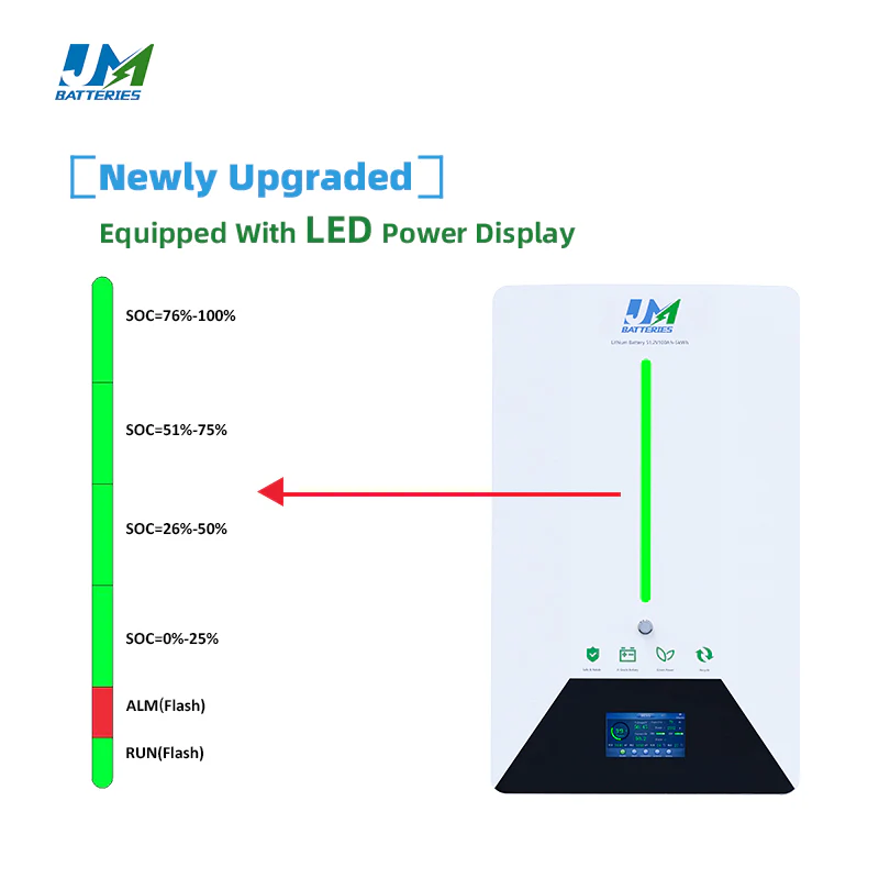 JM Supplier Wall Mounted 5kwh 48V 100ah li ion battery With Wiwf Bluetooth And BMS System - Image 2