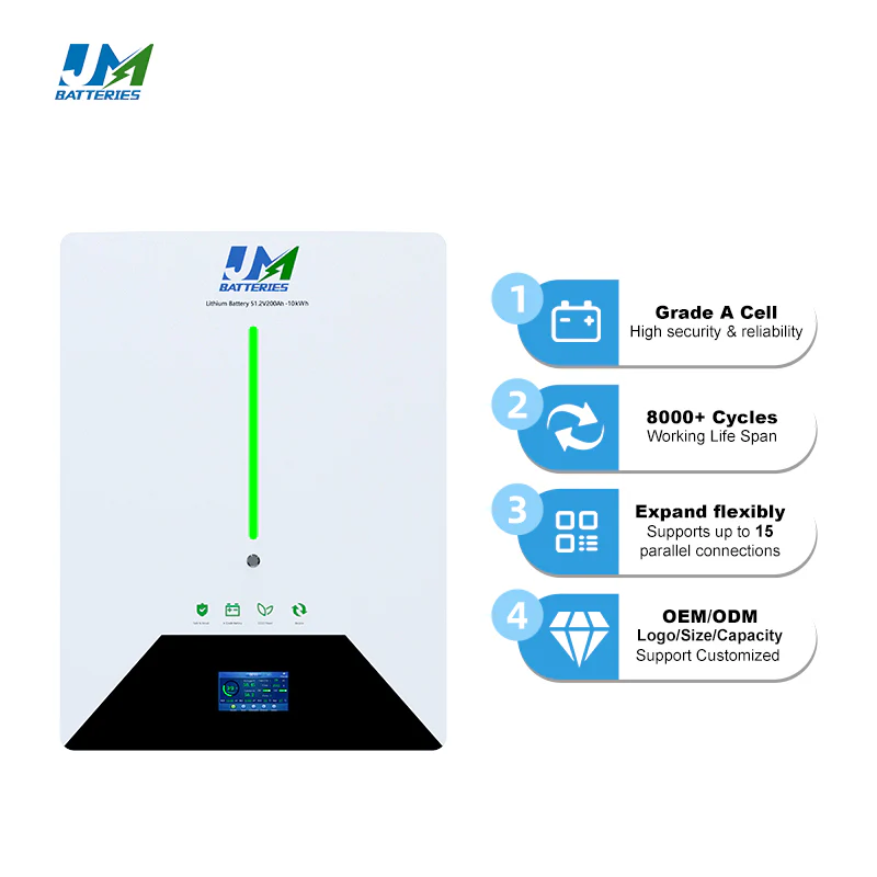 JM Wholesale 51.2V 48V 200ah 10.24kwh 10kwh Solar Lithium Battery for Home Energy Storage Systems - Image 2