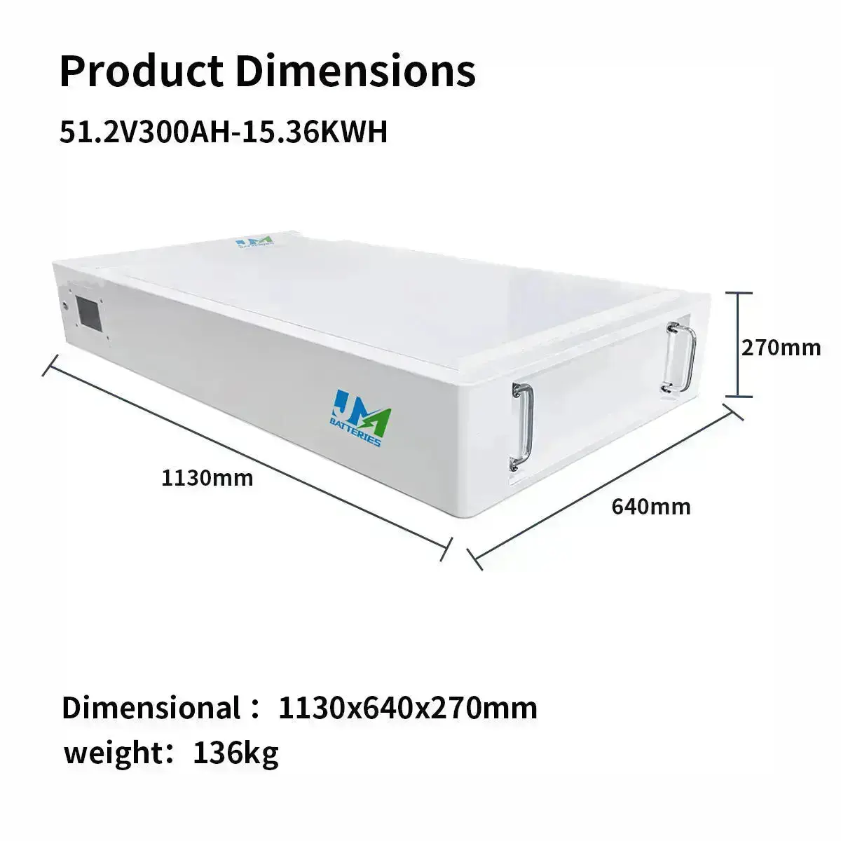 JM Wall-Mountable Battery 51.2V 140AH 300AH Efficient Stackable Battery - Image 8