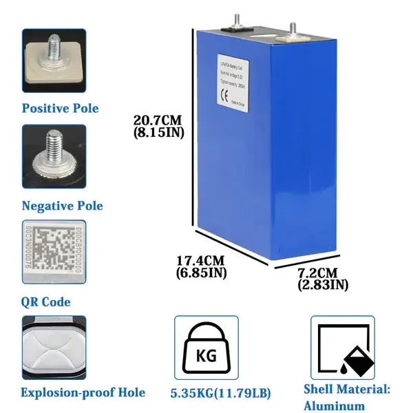 JMBatteries Hithium 280Ah LiFePO4 Battery Cells - Image 7